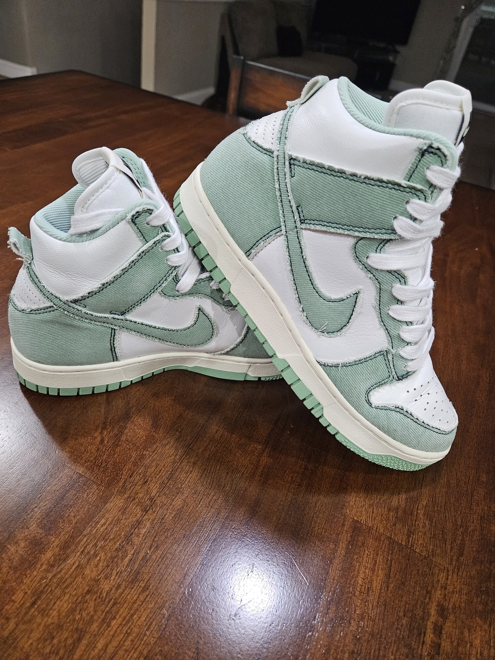 EUC Nike Dunk High 1985 Enamel Green Denim (Women's)